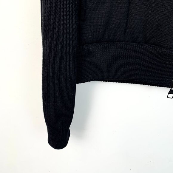 Louis Vuitton Black Wool & Silk Checkered Knit Zip-Up Jacket Size M - Picture 6 of 8